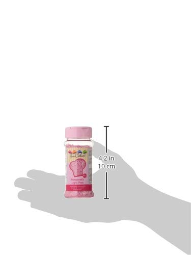 FunCakes Sprinkles Decoraciones NonPareils de Color Rosa Claro para Decorar Tartas, Cupcakes, Galletas, Helados y otros Dulces, 80g, G42505