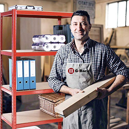 G-Rack 25 Estantería para Garaje – 180 x 120 x 45 cm Almacenamiento – 5 bahías – Azul – 5 Niveles – Capacidad de 875 kg (175 kg por Estante) – Taller, cobertizo, Oficina – 5 años de garantía, 1 Bay