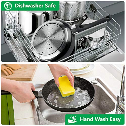 GadHome Classic 20cm Sartén Antiadherente, Negra | Bandeja de Aluminio con Mango Ergonómico | PFOA Gratis para Una Cocina Saludable | Apto para Inducción y Lavavajillas