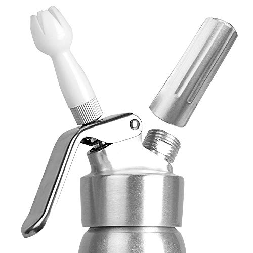 Galapar Sifón de Cocina Profesional, 500 ml Dispensador de Crema Batida de Acero Inoxidable para Crema montada Dispensador de espumas y cremas fría y Caliente