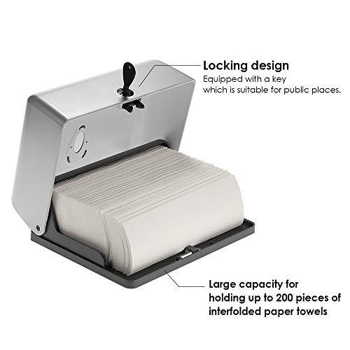 Galapara Dispensador de Toallas de Papel Manual, Montado a Pared para Multifold Rollos de Cocina