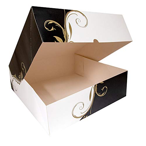 García de Pou 204.68 Cajas Pastelería Sin Ventana 275 G/M2, 32 x 32 x 10 cm, Set de 50, Blanco
