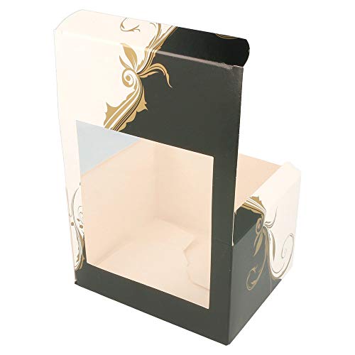 García de Pou 204.74 Cajas Pastelería con Ventana, 275 G/M2, 11 x 13 x 8 Cm, Set de 50, Blanco