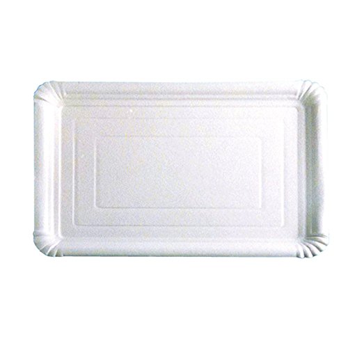 García de Pou 320.11, Bandejas Pastelería Medianas, 25 x 17x5 cm, Blanco, 250 Unidades