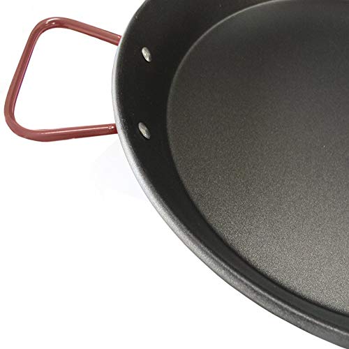 Garcima 5020525 Paellera Valenciana Antiadherente para 14 Personas 50 cm, Acero, Negro/Rojo, 50cm, 6 Pack