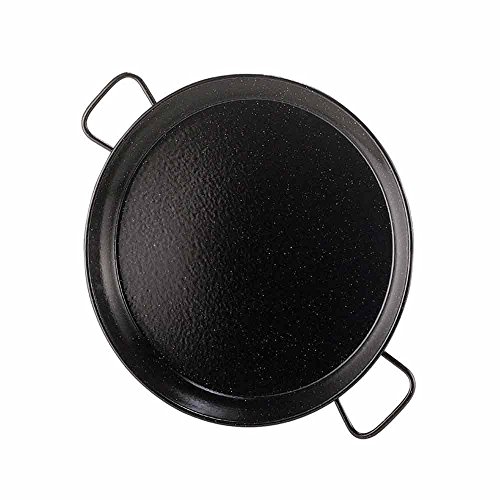 GARCIMA 5020635 Paellera Valenciana Esmaltada 9 personas/ 40 cm, Acero, Negro