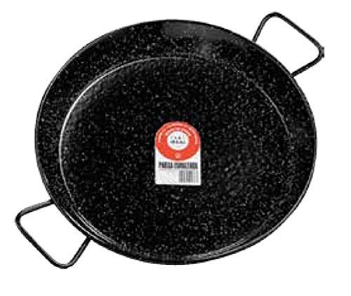 GARCIMA 5020635 Paellera Valenciana Esmaltada 9 personas/ 40 cm, Acero, Negro