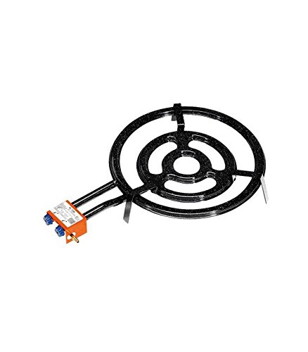 Garcima Gas Natural Anillo con Gas de Salida Lateral, 50 cm, Negro, Pack de 2