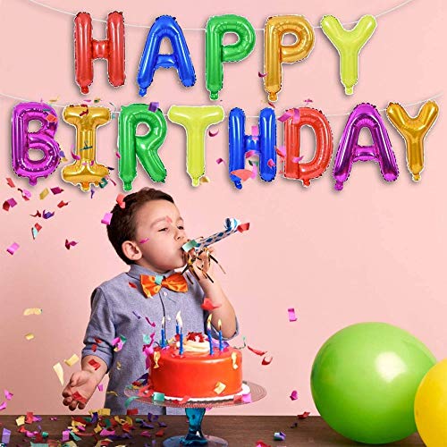 Globos Happy Birthday Globos Feliz cumpleaños Letras Alfabeto Fiesta de Cumpleaños Decoración Happy Birthday Bandera Globos Para Fiestas Cumpleaños de Niños y Niñas(e)