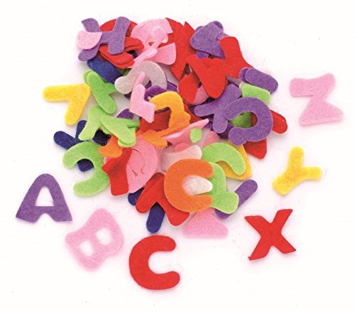 GLOREX Letras dispersa Piezas para decoración, Fieltro, Multicolor, 16,5 x 11,5 x 2 cm, 150 Unidades de Medida