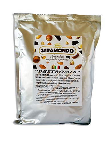 Glucosa para reposteria, helado, dulces en polvo 1 KG dextrosa con fibras vegetales Made in Italy