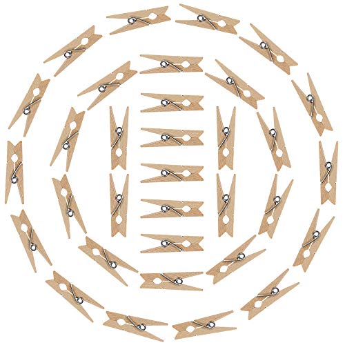 Goldge 100 Piezas Mini Pinzas de Madera Decorativa de 3,5cm para Decorar