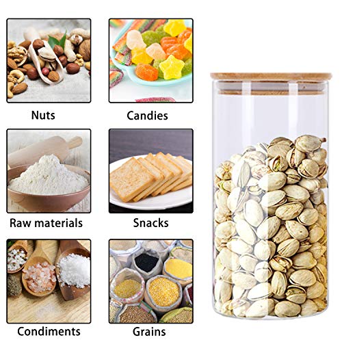 GoMaihe Tarro de Vidrio de Almacenamiento 4Pcs, Tarros de Cristal para Conservas Envases Cristal Alimentos, Tarro de Granos de Café Recipiente Hermetico Tarros de Cristal con Tapa, 1.2L