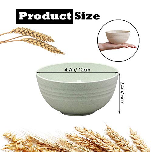 Goter Tazones de consomé, 4 Piezas Cuenco para Ensalada,Mezclar, Cuenco para Sopa, Platos de Cena de Paja de Trigo, Aptos para lavavajillas, para Frutas, arroz para niños, Adulto, Anciano (4pcs)