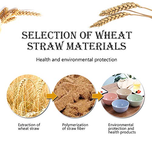 Goter Tazones de consomé, 4 Piezas Cuenco para Ensalada,Mezclar, Cuenco para Sopa, Platos de Cena de Paja de Trigo, Aptos para lavavajillas, para Frutas, arroz para niños, Adulto, Anciano (4pcs)
