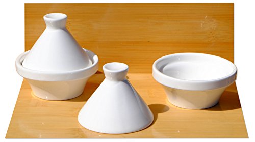 GOTO Blanco pequeño Tagine platos 7cm X6 cerámica