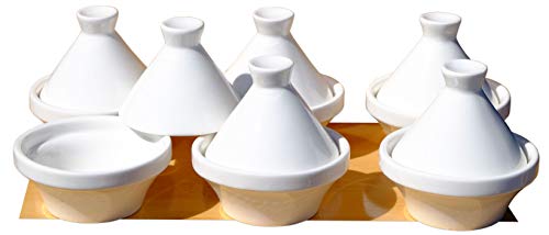 GOTO Blanco pequeño Tagine platos 7cm X6 cerámica