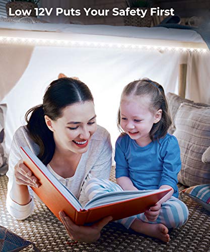 Govee Tira LED Blanco Frío 5M, Tiras LED Regulable Iliminición 2835 300 LED 6500K, Luces Kits Flexible para Armario, Dormitorio, Muebles, Cocina