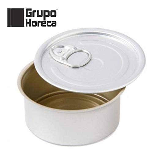 GRUPOHORECA DISTRIBUCION CANAL HORECA 50 Latas de Conserva de Ø8 cms vacías con Tapa Abre fácil para Celebraciones - Catering - Aperitivos - Eventos - Fiestas - Party