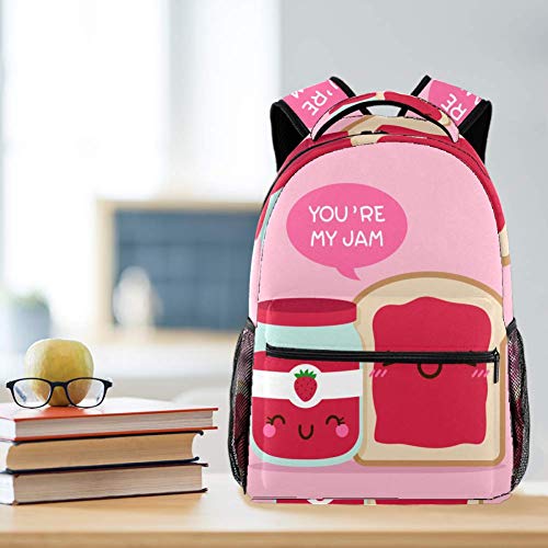 Guarderia Mochila Escolar Mermelada de Pan Linda Mochila para niños, Mini Gracioso Bolsa para la Escuela 29.4x20x40cm