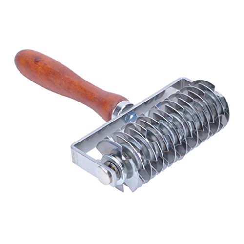 GuDoQi Rodillo De Masa De Acero Inoxidable, Mango De Madera, Cortadores Reposteria, Panaderia Utensilios, Decoración para Hornear, Manualidades, Herramienta para Hornear para Restaurante