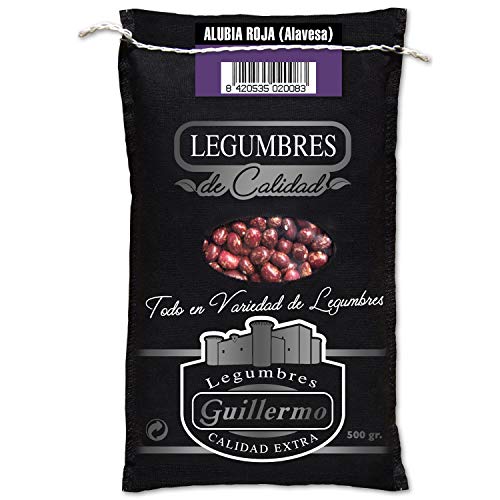 Guillermo Alubia Roja Alavesa Palmeña Redonda Gourmet Judía Calidad Extra Saco 500 g (LEGUGUI-2008)