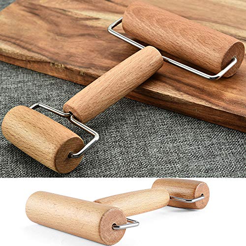 Gurxi Pasta Rodillo Pastelería Dough Antiadherente Artesanía Rodillo Galletas Haya Profesional Rodillo Pin Profesional Cocina Dough Rodillo para Cocina Hotel Restaurante Masa para Bronceado 2 Piezas