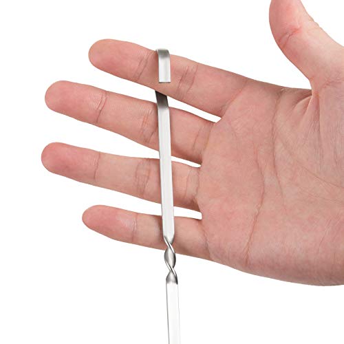 GWHOLE 12 Piezas Pinchos para Barbacoa 39cm de Acero Inoxidable, Brochetas para Asada de Carne Verdura Marisco, Kebab