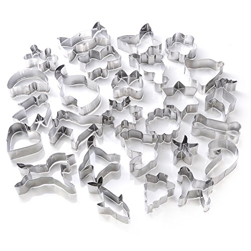 GWHOLE 26 x Moldes de Galletas Cortador Acero inoxidable para Pastel, Cookie, Fondant