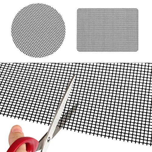 GWHOLE 4 Piezas Rejillas para Parrilla Barbacoa Malla Antiadherente BBQ Estera Cortable para Parrilla Horno, 40 x 33 cm