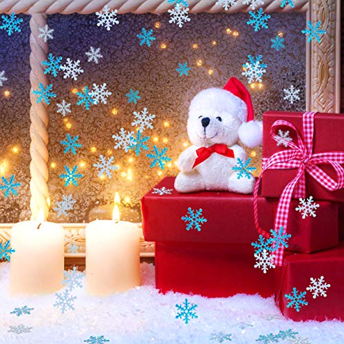 GWHOLE 600 Unidades Confeti Copo de Nieve Azul Decoración Materiales para Navidad Boda Fiestas Adornos Globo Festivo