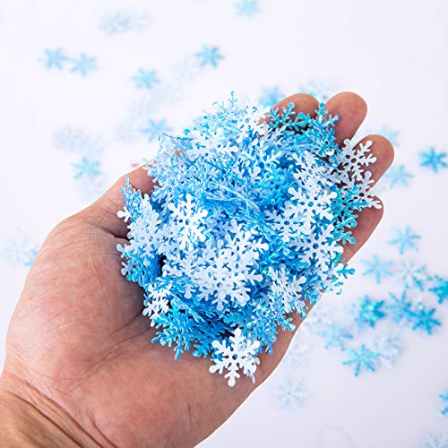 GWHOLE 600 Unidades Confeti Copo de Nieve Azul Decoración Materiales para Navidad Boda Fiestas Adornos Globo Festivo