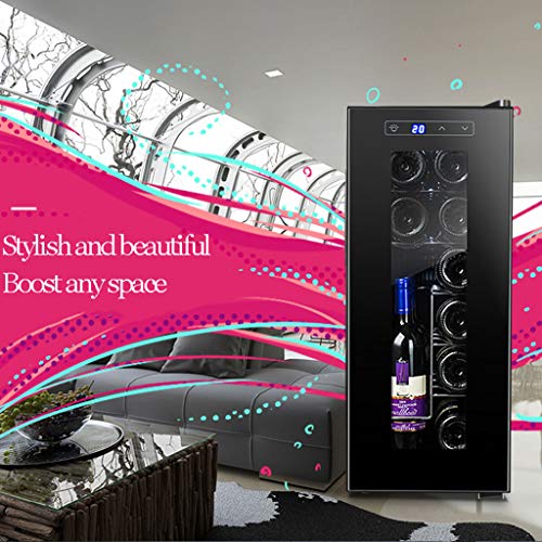 GXFC 12 Botella Vinoteca - Funcionamiento silencioso Nevera termoeléctrico de Vino Refrigerador Independiente pequeño Enfriador de Vino - Pantalla de Temperatura Digital del Panel táctil