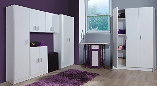 Habitdesign 005149O - Mueble Armario Multiusos bajo 2 Puertas, Color Blanco, Medidas: 59 cm (Largo) x 80 cm (Alto) x 37 cm (Fondo)