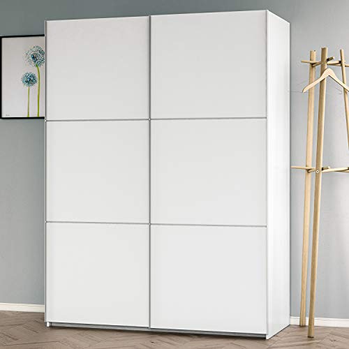 Habitdesign ARC150BO - Armario Dos Puertas correderas, Armario Dormitorio Acabado en Color Blanco Brillo, Medidas: 150 (Largo) x 200 (Alto) x 63 cm (Fondo)