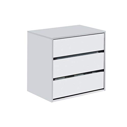 Habitdesign ARC6030 Cajonera Auxiliar 3 cajones, Blanco Mate, 60 cm (Ancho) x 57 cm (Alto) x 44 cm (Fondo)