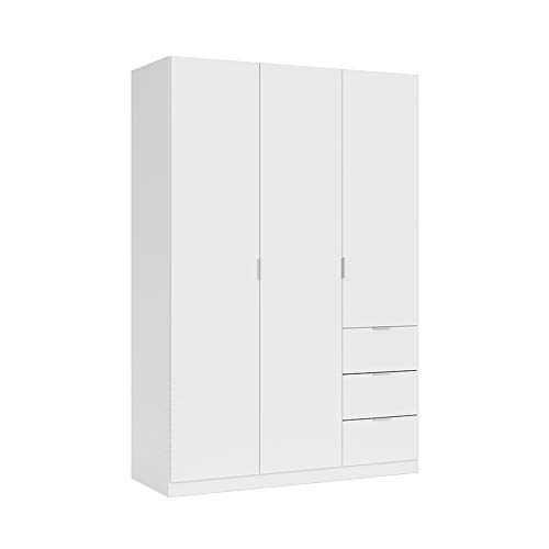 Habitdesign LCX353O - Armario ropero Tres Puertas y Tres cajones, Acabado Color Blanco, Medidas 200x135x52 cm de Fondo