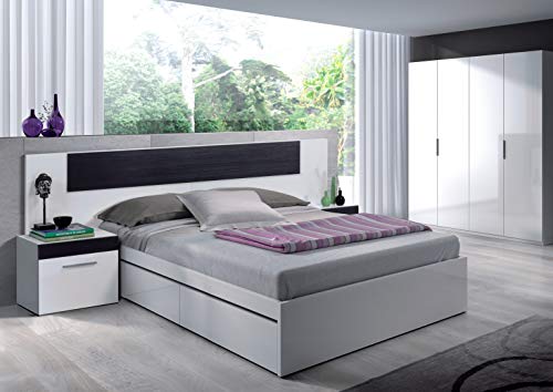 Habitdesign MAX054BO - Armario 4 puertas, color Blanco Brillo, medidas 200 x 180 x 52 cm de fondo