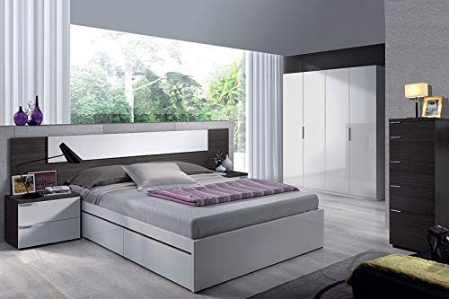 Habitdesign MAX054BO - Armario 4 puertas, color Blanco Brillo, medidas 200 x 180 x 52 cm de fondo