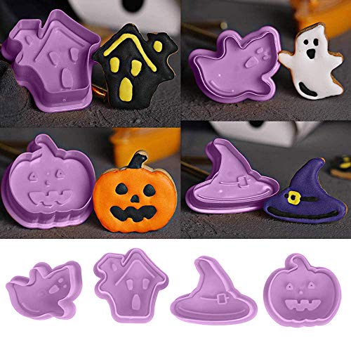 Halloween Moldes para Galletas, HOMEK Set de 16 Halloween Cortador de galletas Cortadores de repostería Moldes para Fondant Chocolate Repostería Acción de Gracias Navidad San Valentín