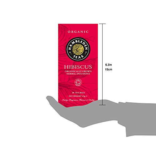 Hambleden Teas Organic Hibiscus Tea 20 Teabags (Pack of 6, Total 120 Teabags)