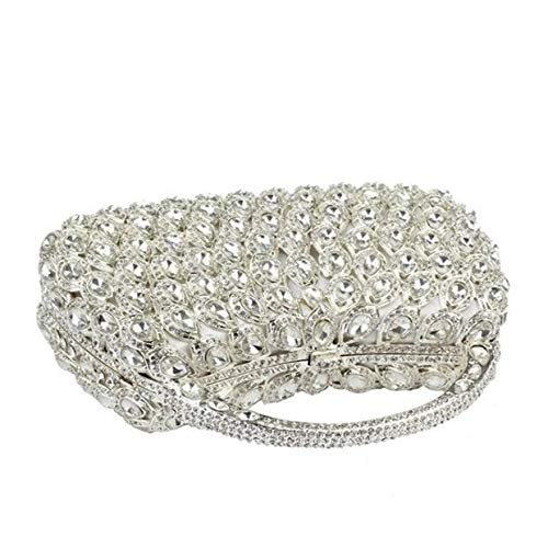 Hammer Bolso de Embrague del Partido, Bolsos de Noche y Manguitos de Cristal de Las Mujeres del Rhinestone for la Fiesta de Boda Moldeado del Monedero del Embrague del Bolso de la Perla