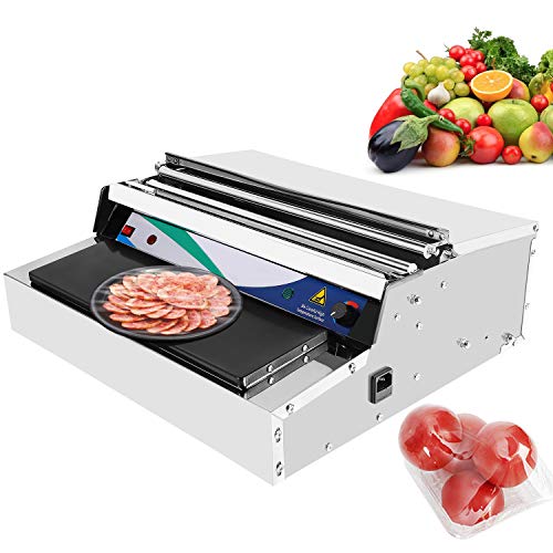 Hanchen Envasadora de Film de Alimentos Frescos Industrial Sellador de Alimentos Eléctrico Máquina de Sellado y Corte de Film Acero Inoxidable para Carne/Verduras/Frutas