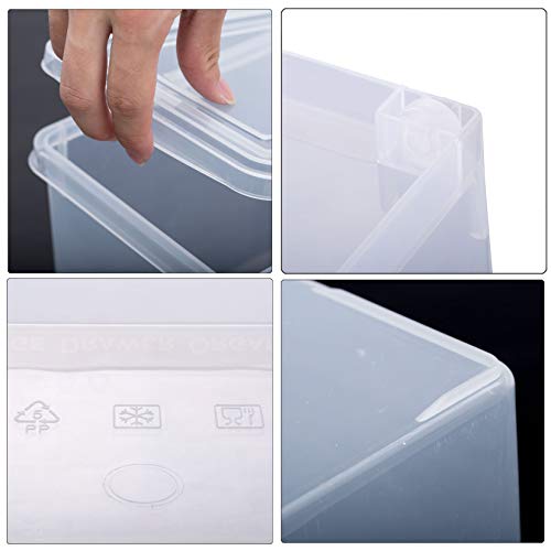HapiLeap Organizador de Alimentos para Cocina/Congelador, contenedor Transparente con Tapa y Asa (3 Pack)