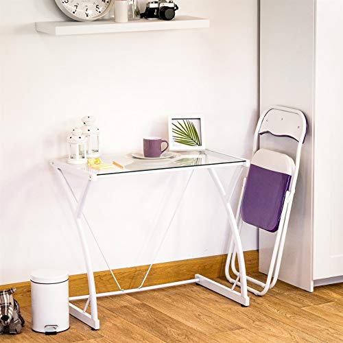 Harbour Housewares Silla de Escritorio Plegable - con Acolchado Azul, Verde, Rosa, Morado, Rojo, Amarillo - Pack de 6