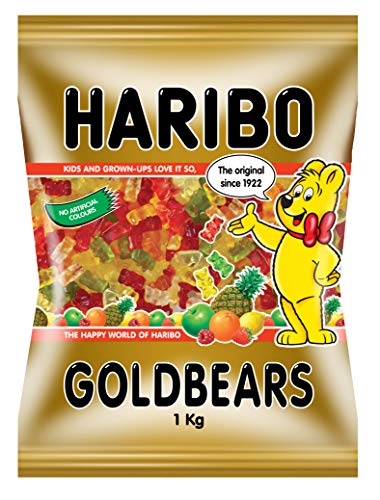 Haribo Osos Dorados, Gomitas de Fruta, Gominolas, Ositos de Goma, En Bolsa, 1 kg