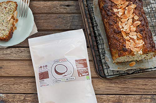 Harina de Coco Ecológica - 2kg - Harina Orgánica con Alto contenido de Fibra - Totalmente Natural y sin Gluten