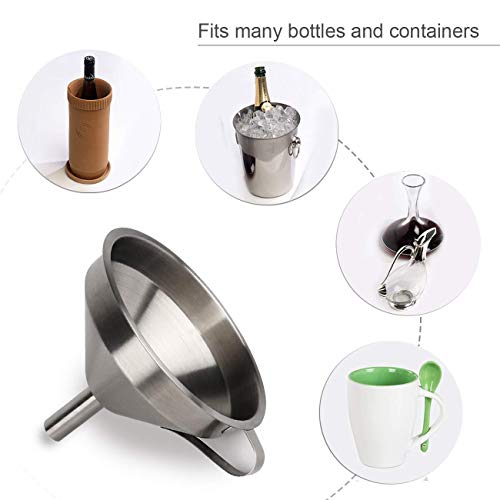 HAUSPROFI Embudo de Acero Inoxidable de 5 Pulgadas y 200 filtros de Malla Jam para la Transferencia de Ingredientes líquidos.