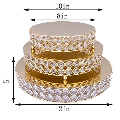 H&D - Juego de 3 platos de cocina para cupcakes, redondos, de metal, para decoración de postres, bodas, fiestas