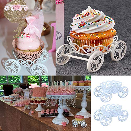 Hebudy Soporte de exhibición de la magdalena Cake Stands Wheel Pastelero Helado para cumpleaños de boda 2 piezas